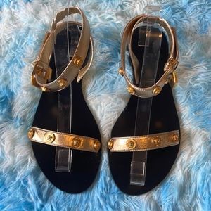 Versace Gold Logo Sandals